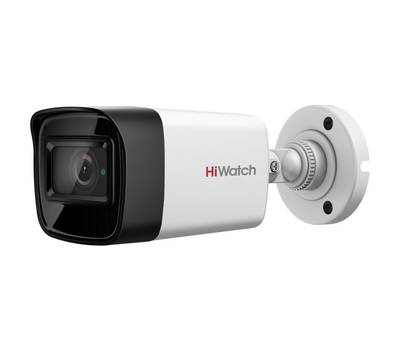 HiWatch DS-T800 (3.6) 8Mp Уличная цилиндрическая HD-TVI видеокамера, 1/2&quot; CMOS, 79°, 3840х2160@12,5к/с, 2560x1440/1920x1080@25к/с, ИК-фильтр, 0.01 Лк@F1.2, OSD, DWDR, BLC, DNR, HLC, EXIR Smart ИК, 1хHD-TVI/AHD/CVI/CVBS, EXIR до 30м, DC 12В±25%, 2.9Вт, IP6