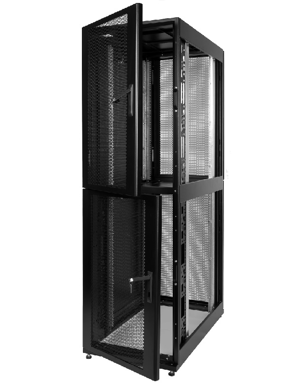 ЦМО ШТК-СП-К-2-40.6.10-44АА-Ч Шкаф серверный ПРОФ напольный колокейшн 40U (600х1000) 2 секции, дверь перф. (2шт), черный, в сборе