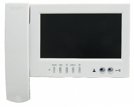 Vizit M468MW (White) Монитор цветного видеодомофона, 7&quot;, память до 250 ч/б кадров, белый