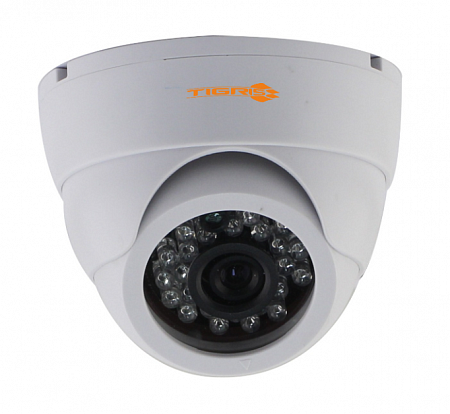 Tigris THL-D10 (2.8) 1.3Mp Купольная видеокамера, UVC, 1/3&quot; Aptina AR0130 + NextChip NVP2433H, 1280х960P (960H CVBS), 0.01лк(цвет)/0лк с ИК, ИК-подсветка до 20м, DC12V, 350мА, от -10 до +50°С, IP50, Ø90х65мм