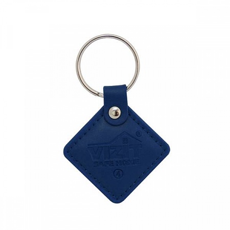 Vizit RF3.2 BLUE Ключ RF (RFID  -  13.56 МГц), кожаный брелок с тиснением логотипа, голубой
