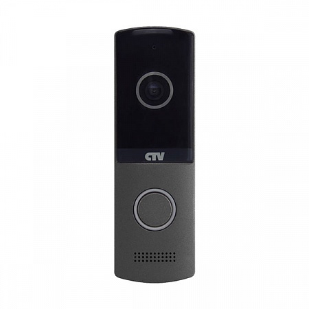 CTV D4003NG GS Вызывная панель для видеодомофона, металличесикй корпус с акриловым покрытием, подсветка кнопки вызова, встроенный блок управления замком (БУЗ),  уголок и козырек в комплекте