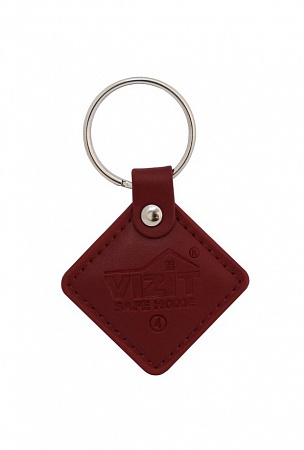 Vizit RF3.2 RED Ключ RF (RFID  -  13.56 МГц), кожаный брелок с тиснением логотипа, красный