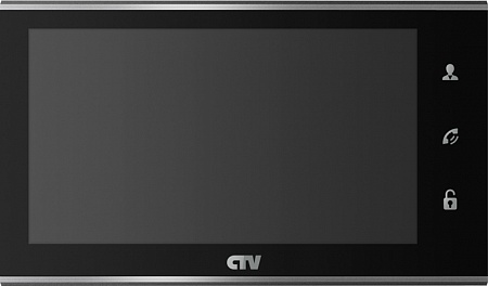 CTV M4705AHD B Монитор цветного видеодомофона 7'' формата AHD, TVI, CVI, CVBS стеклянная сенсорная панель управления &amp;quot;Easy Buttons&amp;quot;, поддержка форматов AHD, TVI, CVI и CVBS с разрешением 1080p/720p/960H, автоответчик, режим ожидания с индикацией