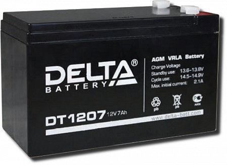 Deltа DT1207 Аккумулятор герметичный свинцово-кислотный (5шт/кор) 12В 7А/ч