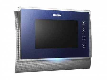 Commax CDV-70U/VIZIT (Синий) Монитор цветного видеодомофона, дополнительно вызов аудио/видео (при наличии камеры) от координатного подъездного домофона +3-х вызывных блоков и 1-й камера наблюдения