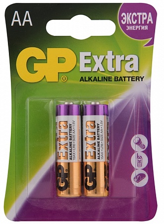 GP Extra Alkaline 15AX LR6 AA Батарея (2шт/уп) блистер