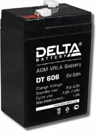 Deltа DT606 аккумулятор 6В, 6А/ч