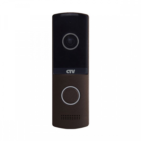 CTV D4003NG H Вызывная панель для видеодомофона, металлический корпус с акриловым покрытием, подсветка кнопки вызова, встроенный блок управления замком (БУЗ),  уголок и козырек в комплекте