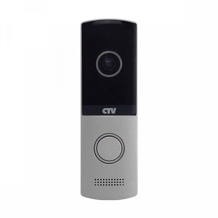 CTV D4003NG S Вызывная панель для видеодомофона, металличесикй корпус с акриловым покрытием, подсветка кнопки вызова, встроенный блок управления замком (БУЗ), уголок и козырек в комплекте