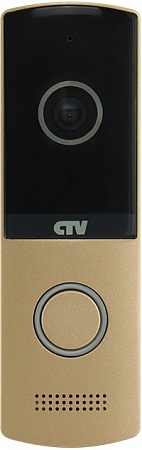 CTV D4003NG CH Вызывная панель для видеодомофона, металличесикй корпус с акриловым покрытием, подсветка кнопки вызова, встроенный блок управления замком (БУЗ),  уголок и козырек в комплекте