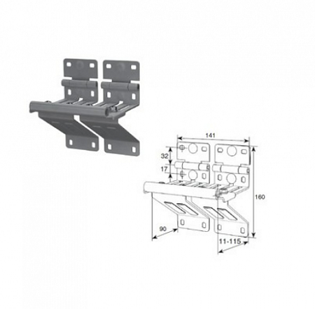 Doorhan N25234-33R/RAL9003 Опора ролика сдвоенная удлиненная для панелей с новой формой профиля