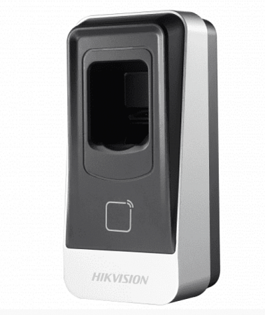 Hikvision DS-K1201MF Считыватель отпечатков пальцев и Mifare карт,5000 отпечатков, 62x132x44, RS485