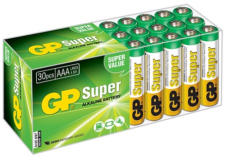 GP Super Alkaline 24A LR03 AAA Батарея (30шт/уп)