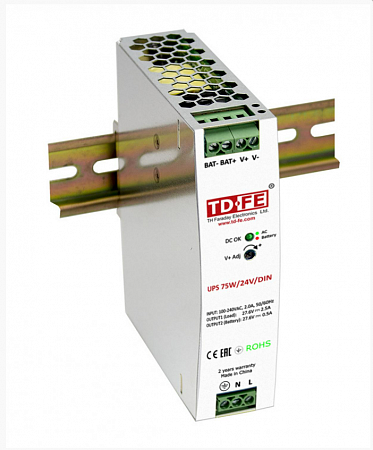 Faraday UPS 75W/24V/DIN Блок бесперебойного питания, 27,6В, I вых 2.5 А, I зар. 0,5А