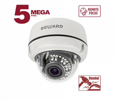 Beward B5350DVZ (2.7-13.5) 5Mp Уличная купольная IP-видеокамера с ИК-подсветкой до 25 м