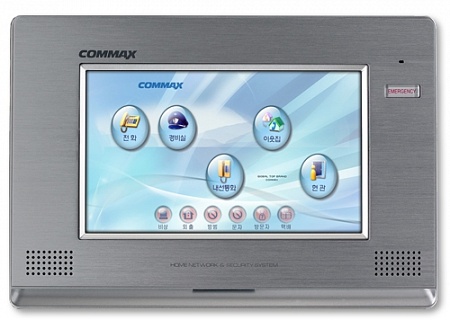 Commax CAV-707AM2 (Серебро) Монитор цветного видеодомофона, 7.0&amp;quot;, TFT LCD, PAL или NTSC, управление на экране (Toch Screen) без трубки (Hands Free), подключение инд. вызывного блока, энергонезависимая память на 128 кадров, охранные функции: вторжения, у