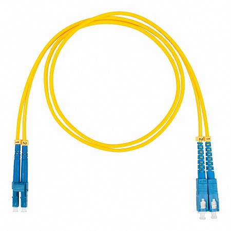 DATAREX Шнур оптический коммутационный патч-корд, LC-SC, дуплекс (duplex) OS2, нг(А)-HF, желтый, 3,0 м